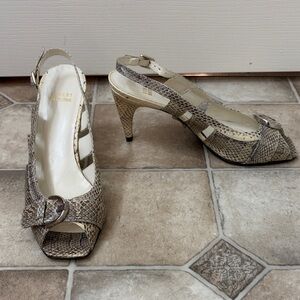 Stuart Weitzman Snakeskin Slingback Heels